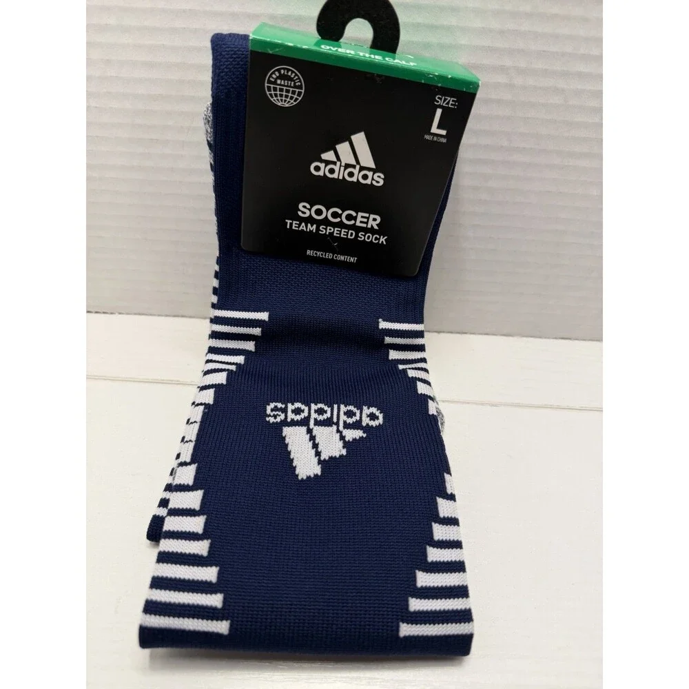 Adidas, Team Speed Soccer OTC Socks, Navy Blue/White, Size: Mens, 9-13
